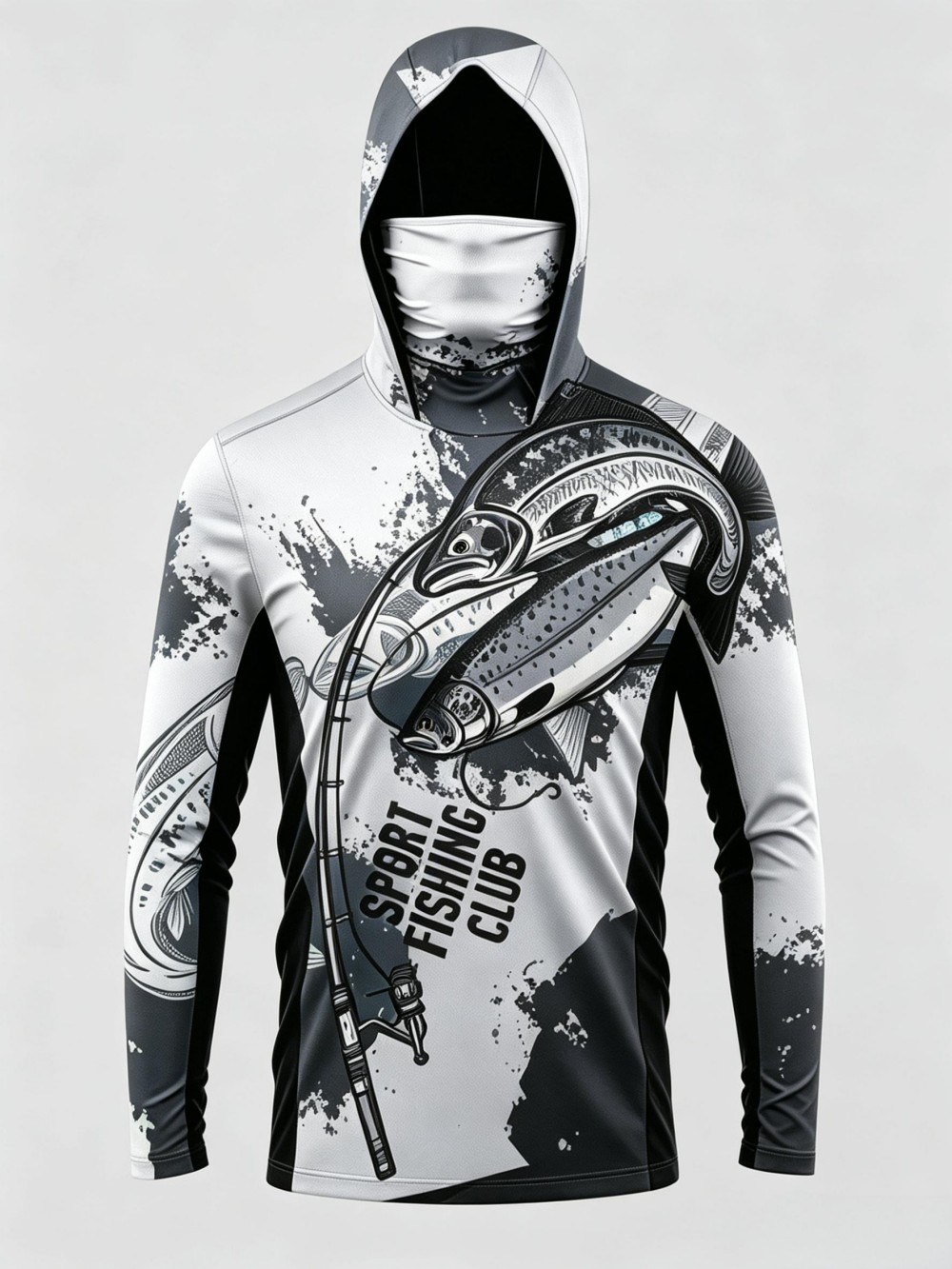 Hoodie Pancing Pria Lengan Pan - Fishing Mask Sun Protection ulasan dan harga